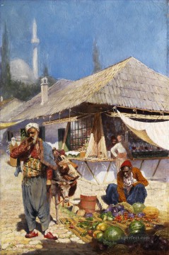 Árabe Painting - Orientalische Marktszene Escena Del Mercado Oriental Alphons Leopold Mielich Araber